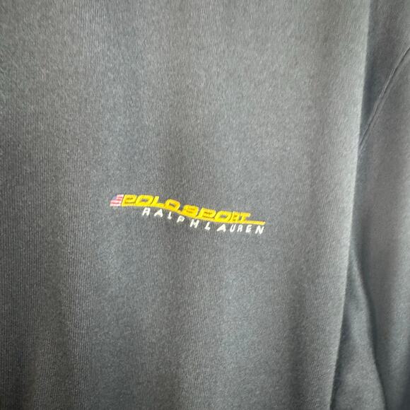 Vintage Polo Sport Snap Ralph Lauren Track Jacket Track Snap Button Black XXL - Picture 5 of 9